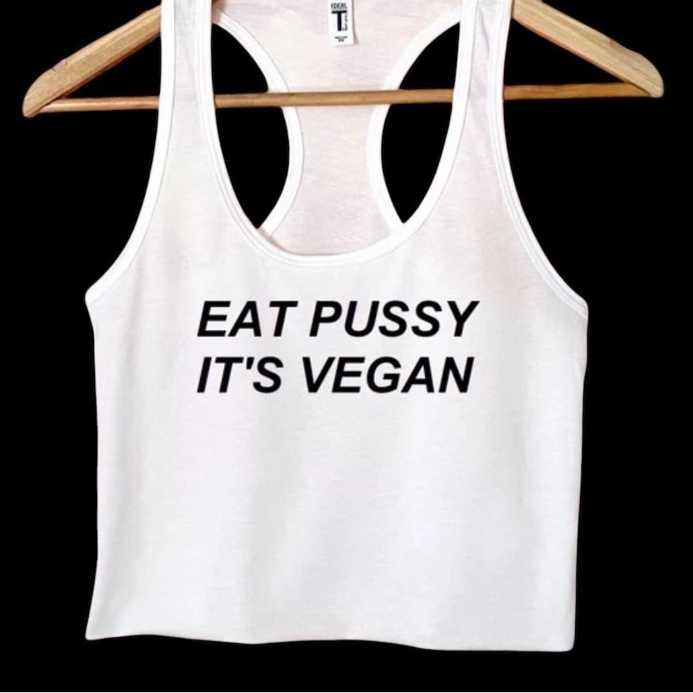 Vegan White Graphic Tank Top